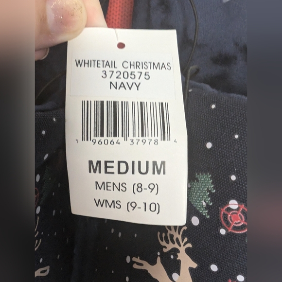 NEW Holiday Comfort Slippers - Navy - Medium - Mens (8-9) - Womens (9-10) - Picture 3 of 6